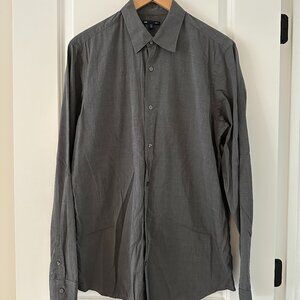 Men's Dark Gray Button Down